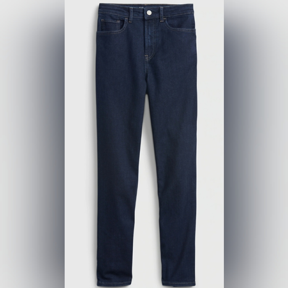 Gap Teen Sky High Rise Dark Blue Skinny Ankle Girl Jeans With Washwell Size 18
